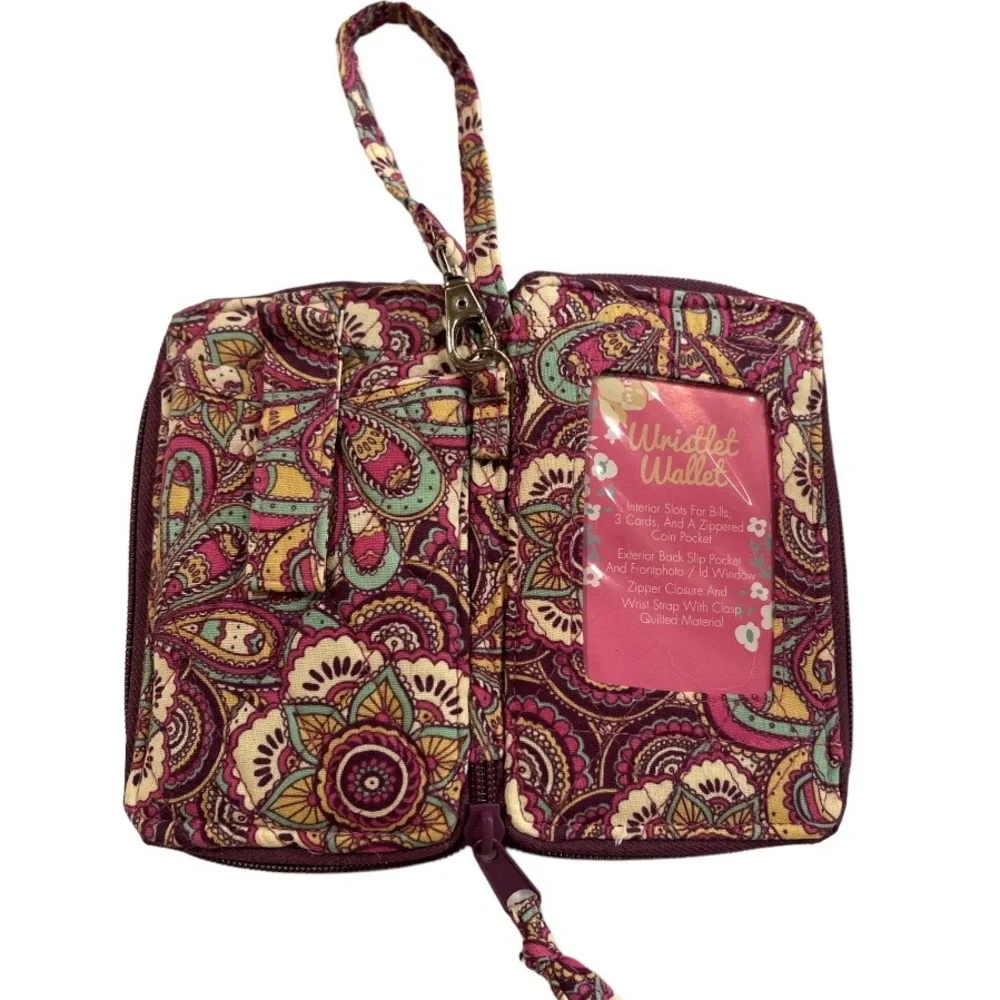 Vera Bradley Wristlet Wallet in Vintage very Berry Paisley